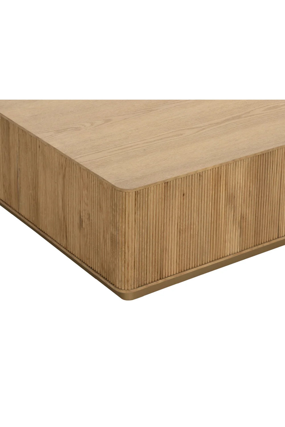 Luxury Reeded Oak Coffee Table Modern Italian Style for Villa