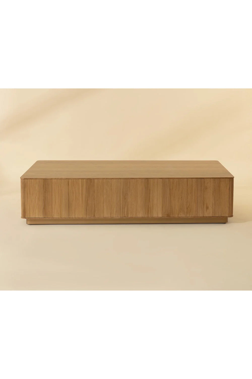Luxury Reeded Oak Coffee Table Modern Italian Style for Villa