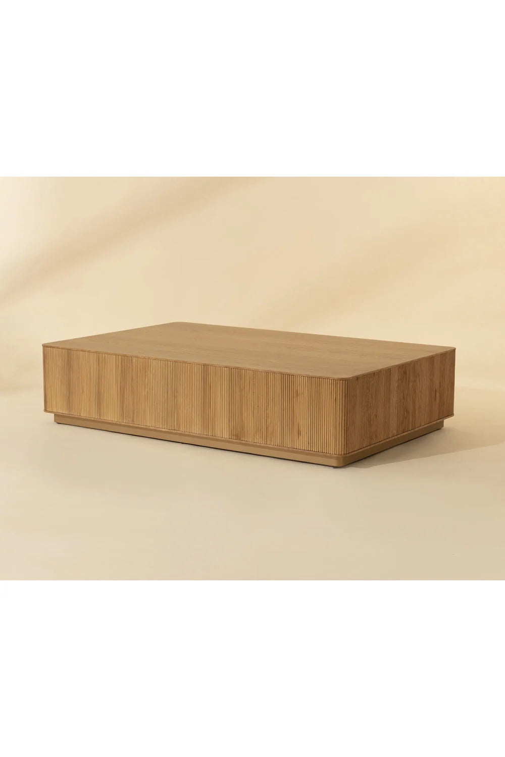 Luxury Reeded Oak Coffee Table Modern Italian Style for Villa