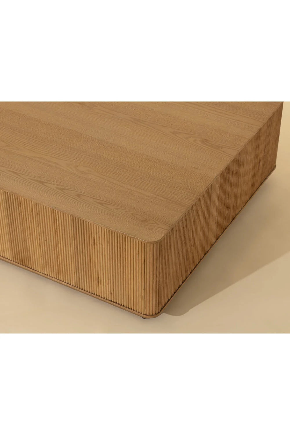 Luxury Reeded Oak Coffee Table Modern Italian Style for Villa