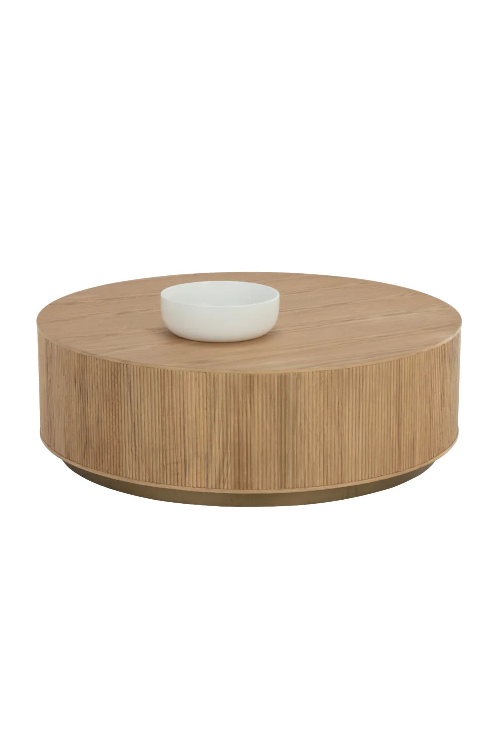 Luxury Reeded Oak Coffee Table Modern Italian Style for Villa