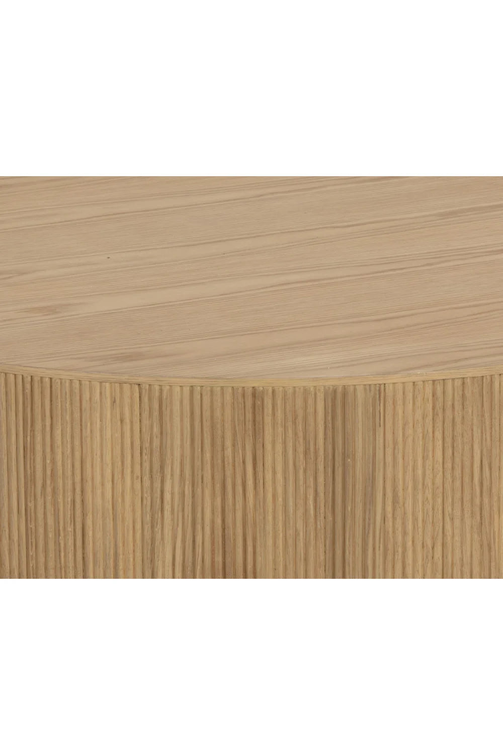 Luxury Reeded Oak Coffee Table Modern Italian Style for Villa