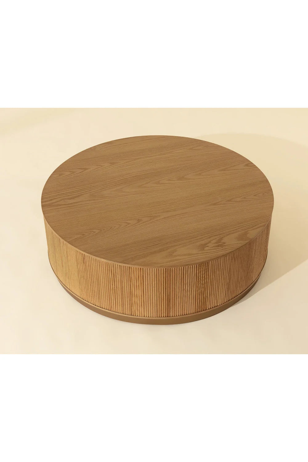Luxury Reeded Oak Coffee Table Modern Italian Style for Villa