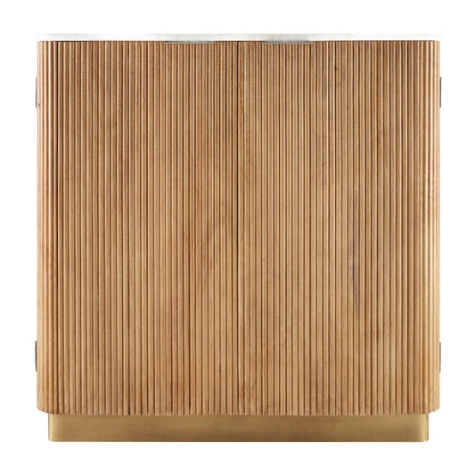 Luxury Reeded Wood Cabinet Modern Italian Style for Villa