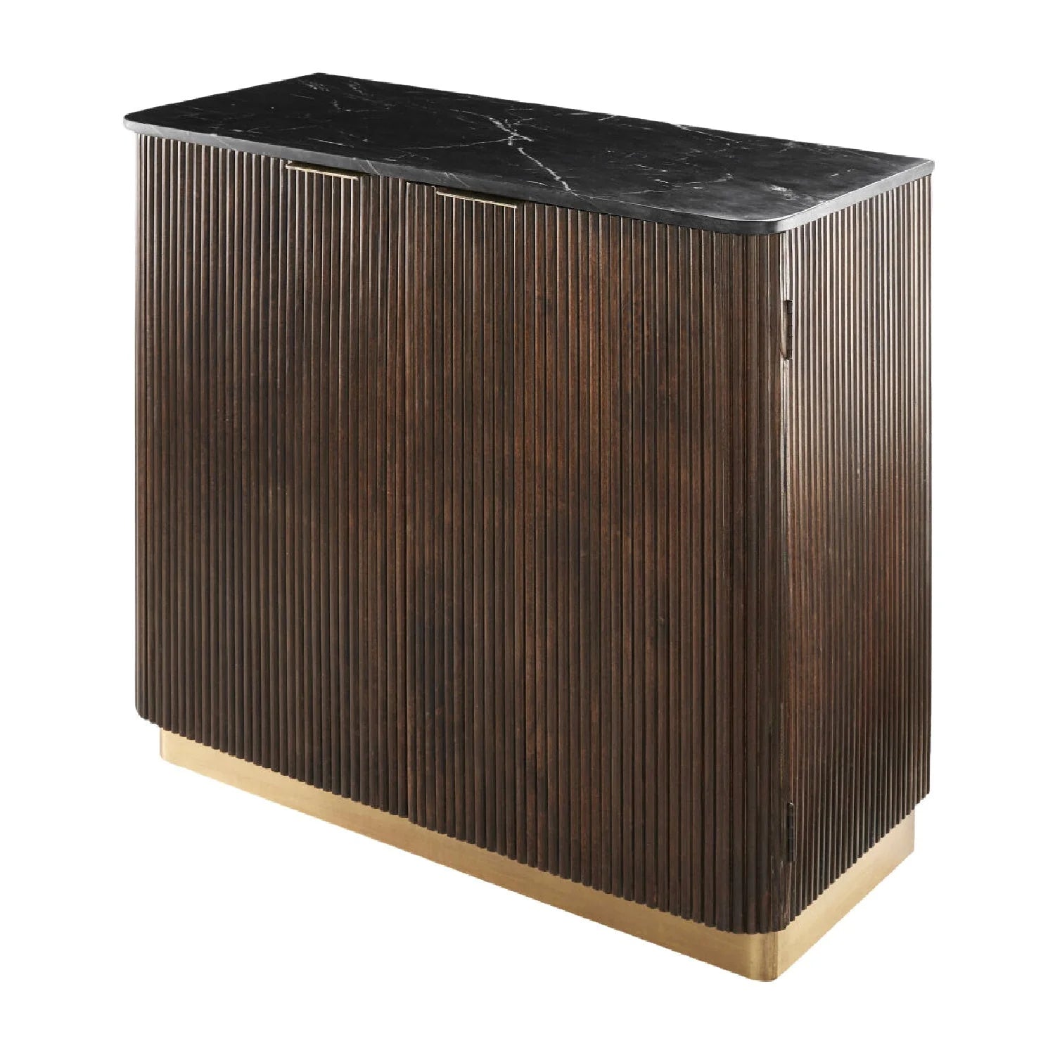 Luxury Reeded Wood Cabinet Modern Italian Style for Villa