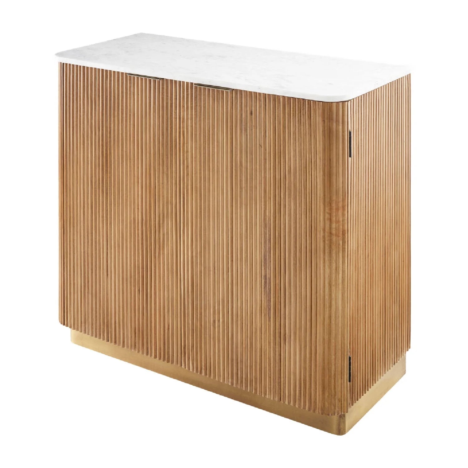 Luxury Reeded Wood Cabinet Modern Italian Style for Villa