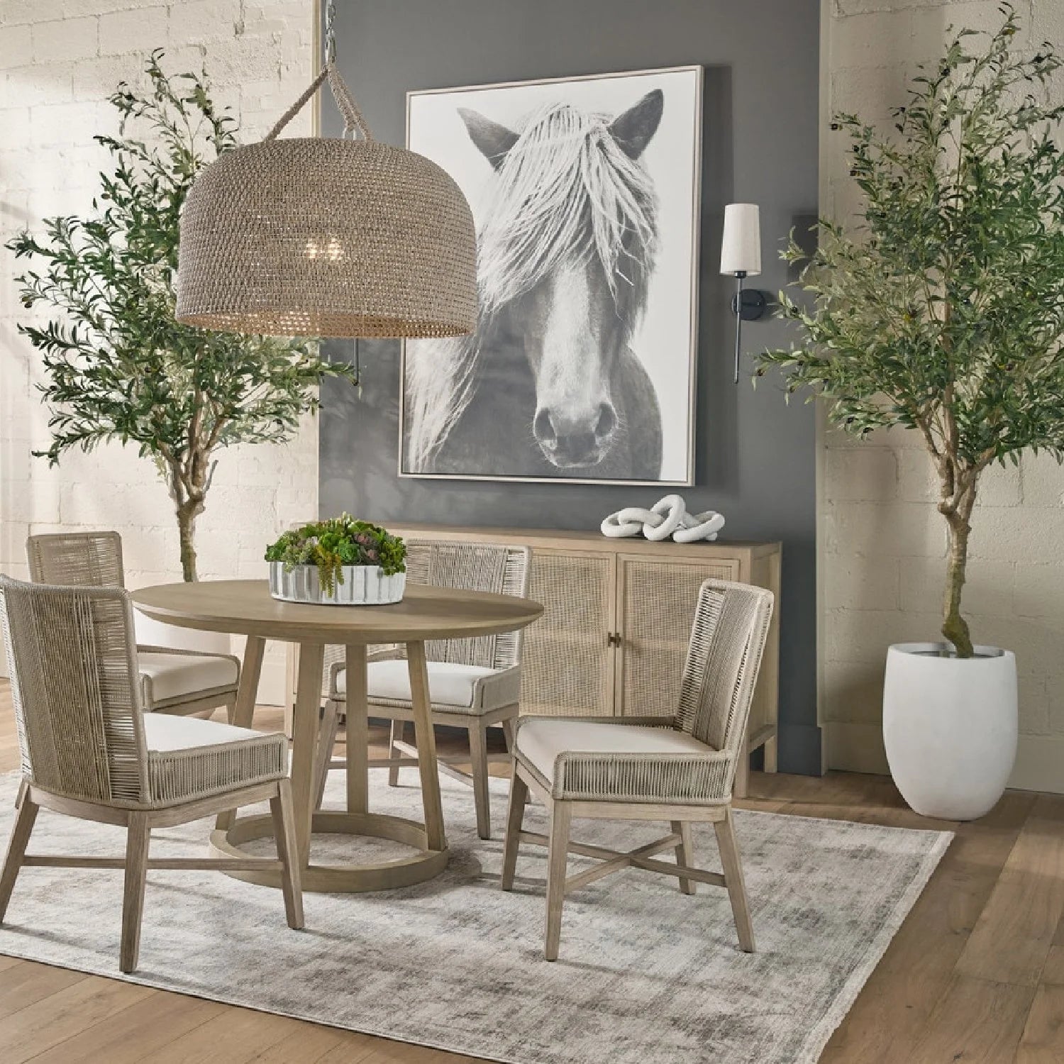 Luxury Reeves Oak Dining Table Modern Italian Style for Villa