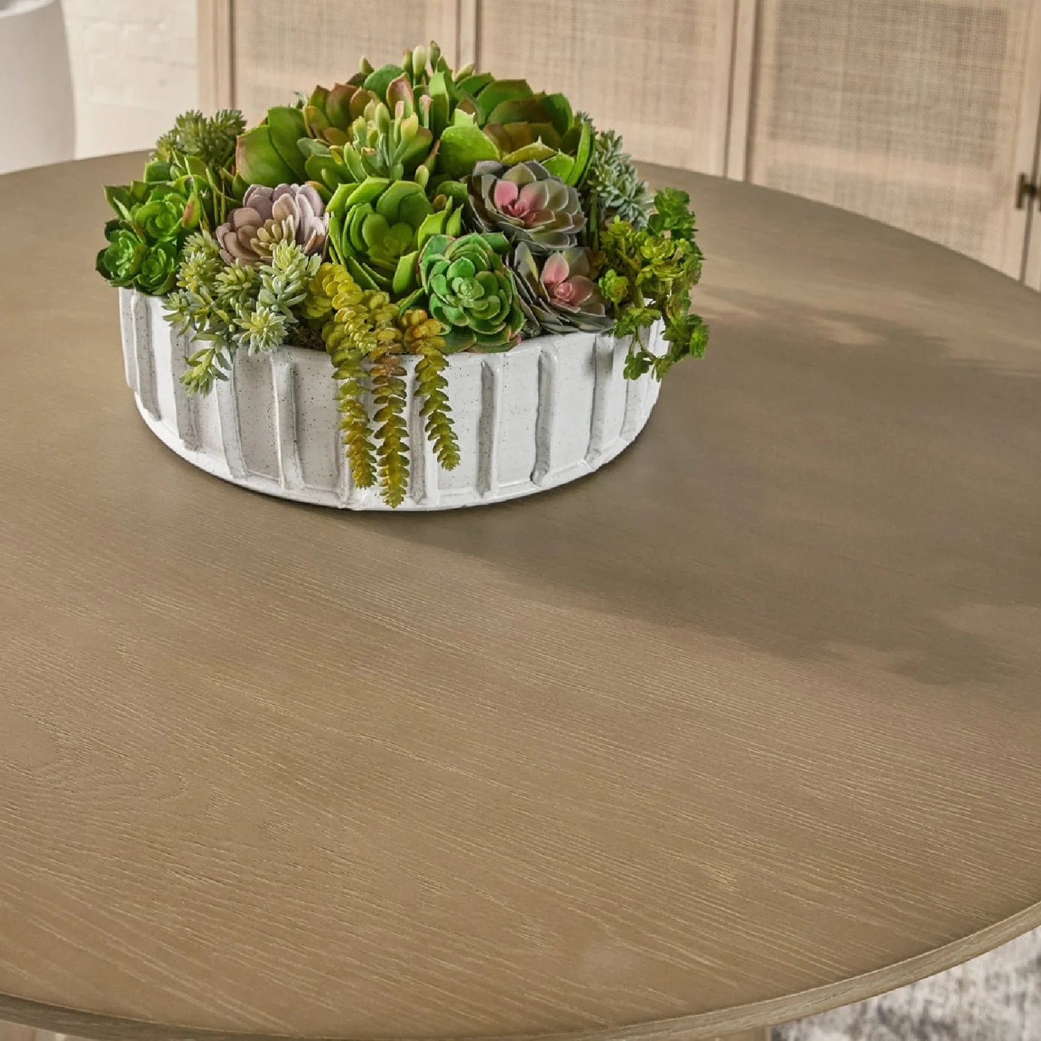 Luxury Reeves Oak Dining Table Modern Italian Style for Villa