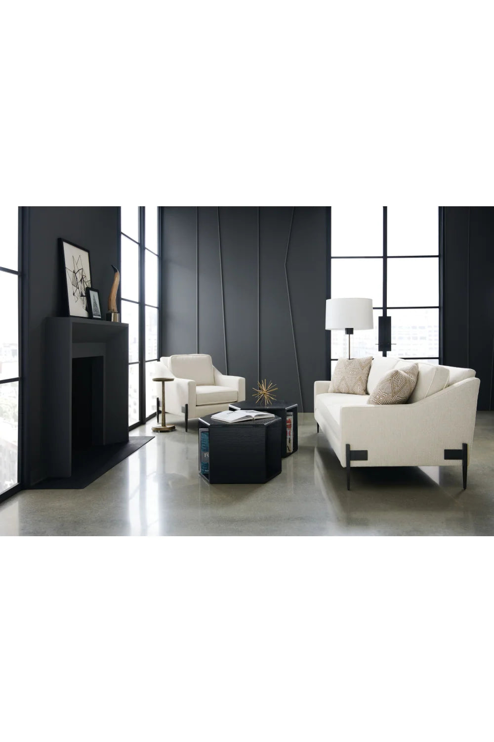 Luxury Remix Cream Fabric Three Seater Sofa Modern Italian Style for Villa