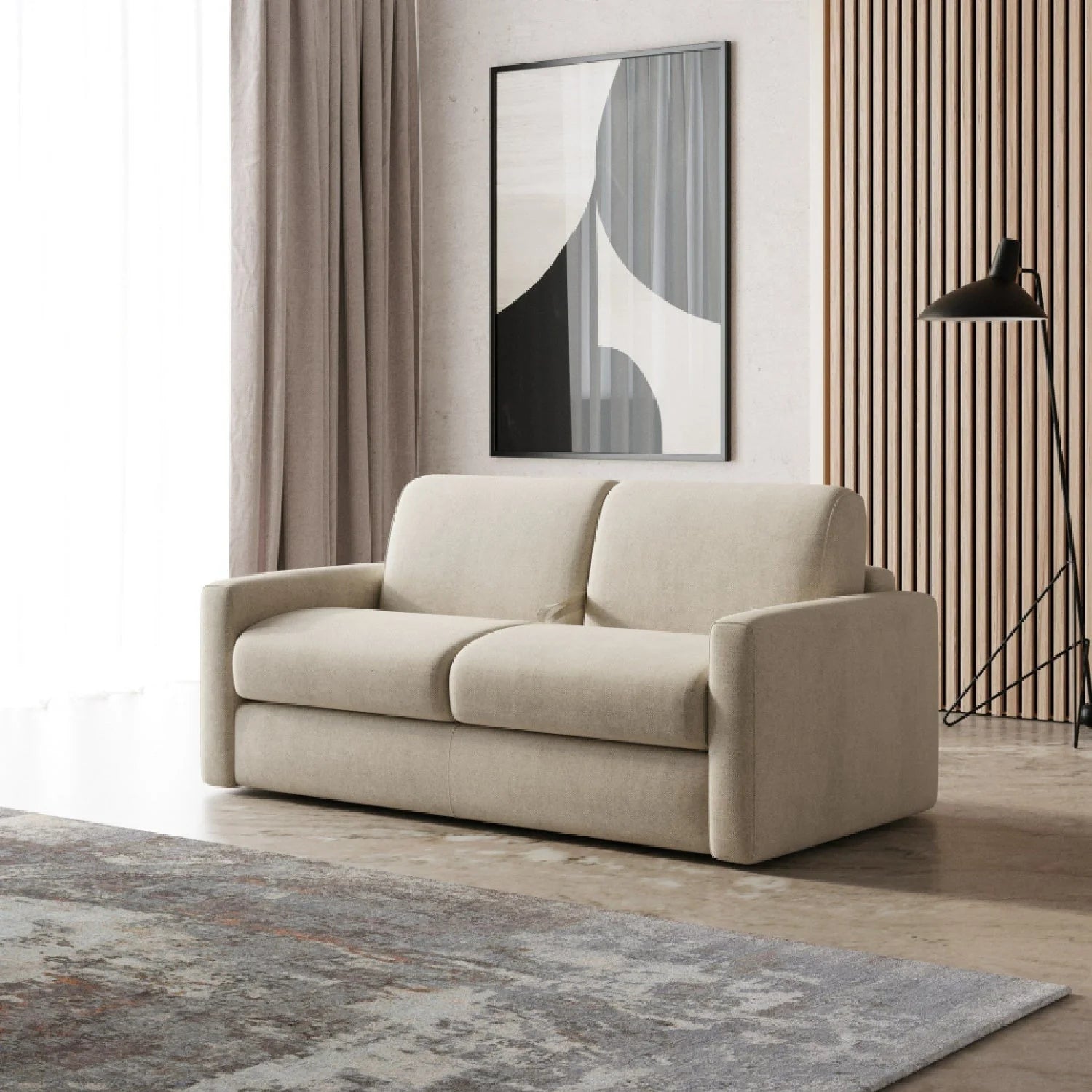 Luxury Revers Fabric Sofa Bed Modern Italian Style for Villa