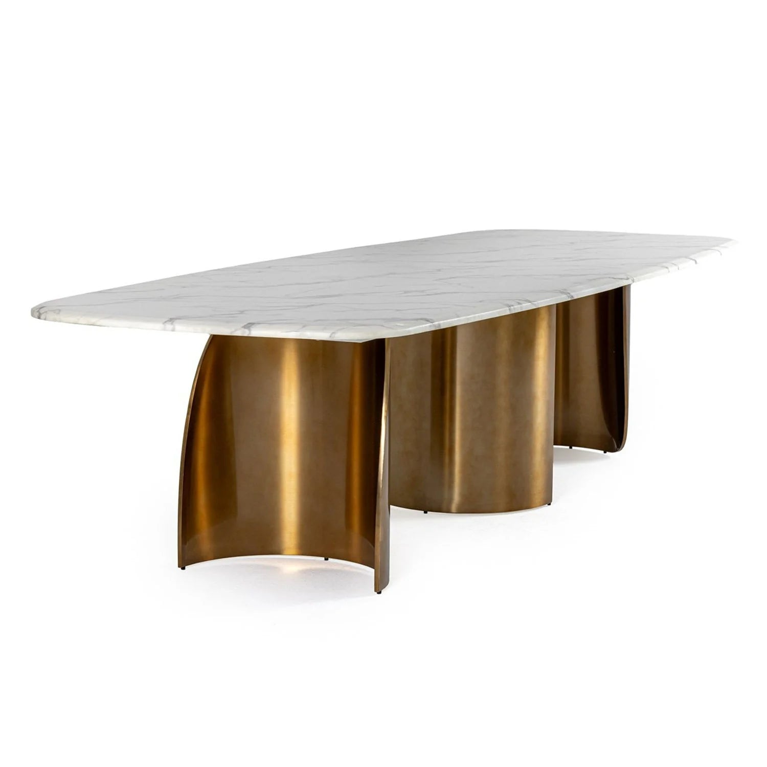 Luxury Reynold White Marble Dining Table Modern Italian Style for Villa