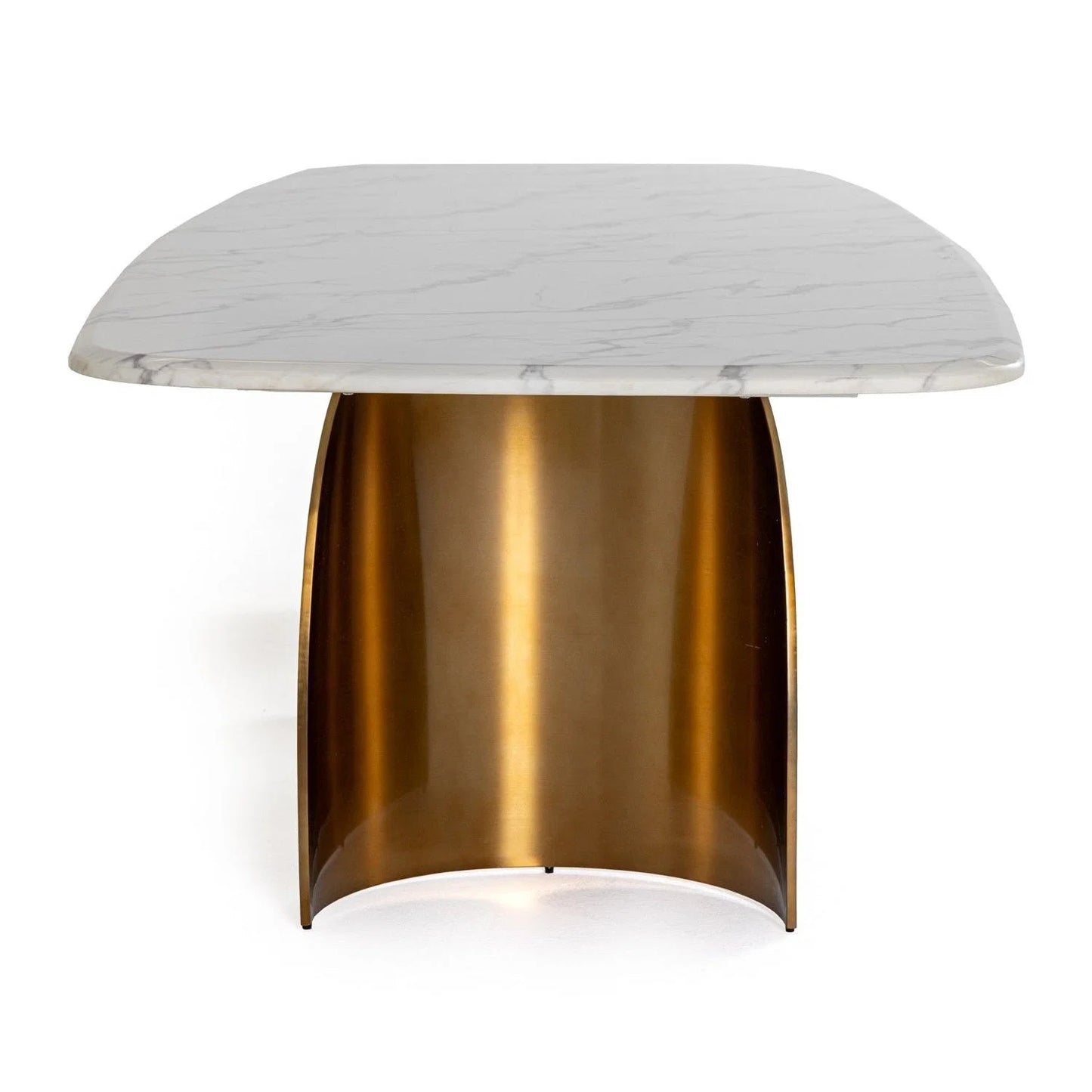 Luxury Reynold White Marble Dining Table Modern Italian Style for Villa