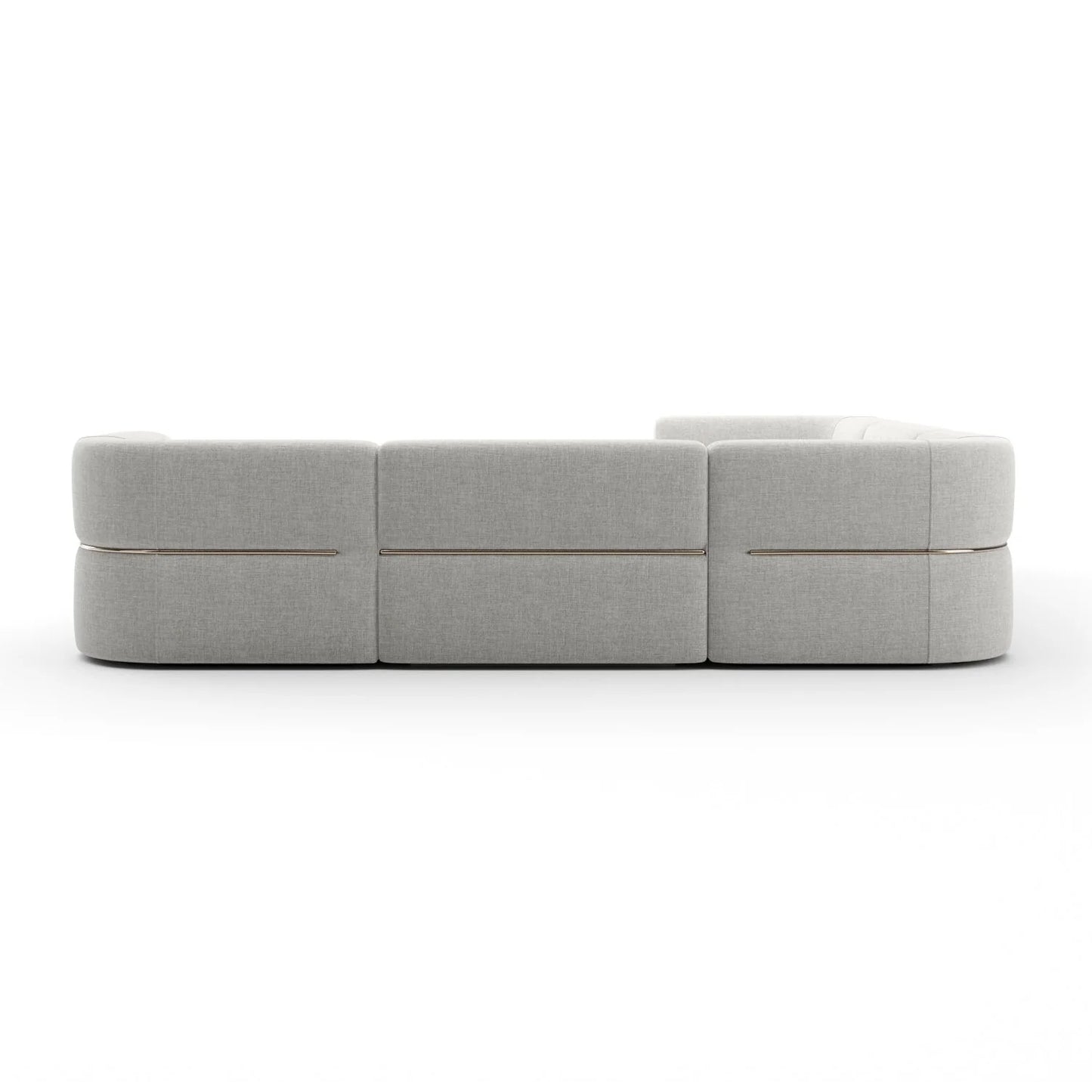 Luxury Rhythm White Ribbed Linen Sectional Sofa Modern Italian Style for Villa