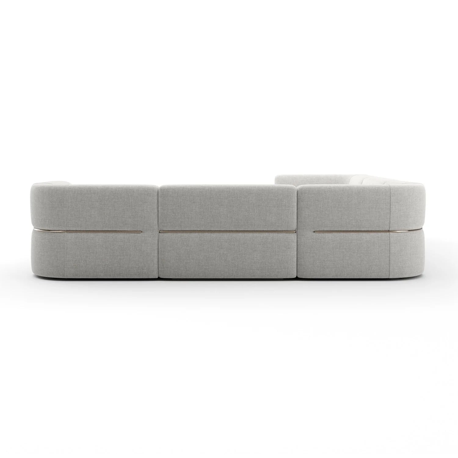 Luxury Rhythm White Ribbed Linen Sectional Sofa Modern Italian Style for Villa