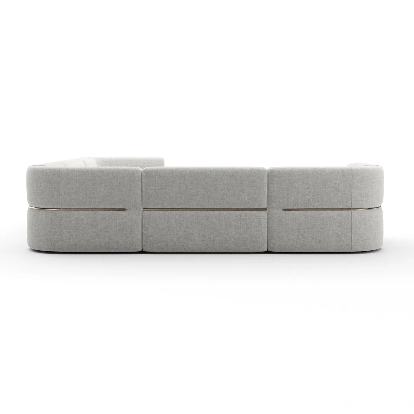 Luxury Rhythm White Ribbed Linen Sectional Sofa Modern Italian Style for Villa