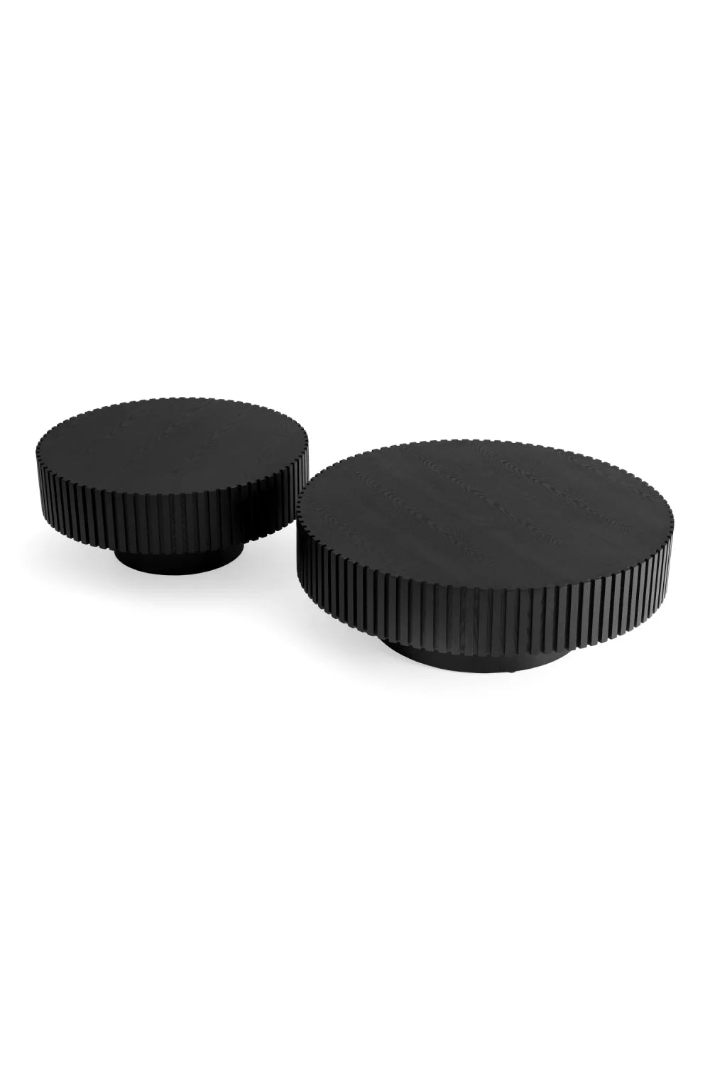 Luxury Ribbed Black Ash Coffee Table Modern Italian Style for Villa