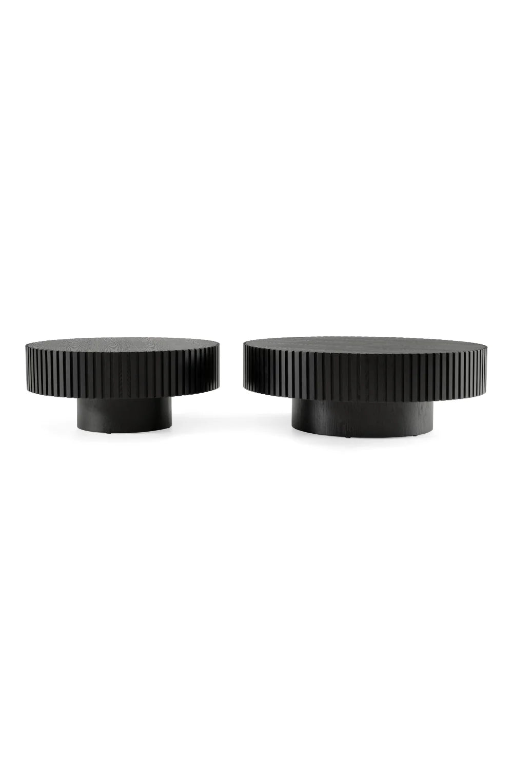 Luxury Ribbed Black Ash Coffee Table Modern Italian Style for Villa