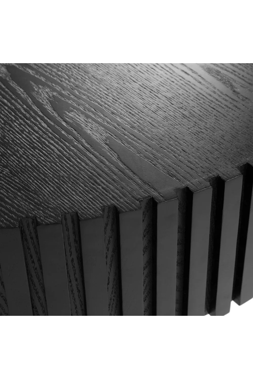 Luxury Ribbed Black Ash Coffee Table Modern Italian Style for Villa