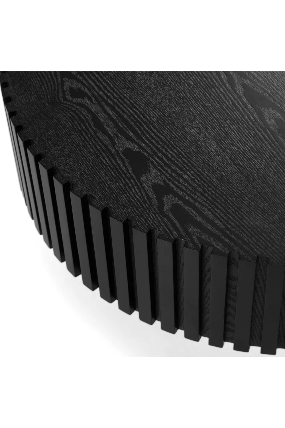 Luxury Ribbed Black Ash Coffee Table Modern Italian Style for Villa