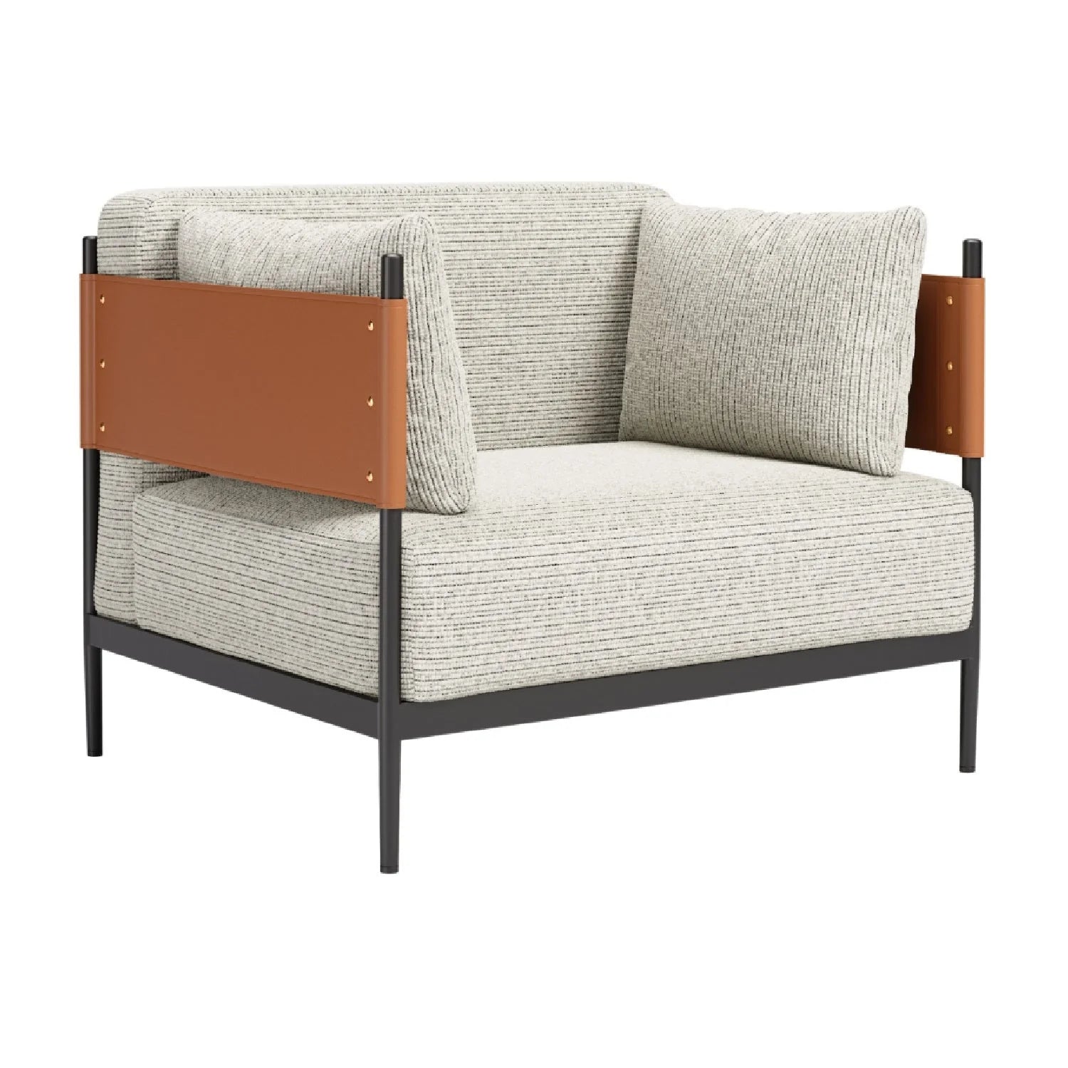 Luxury Ribbed Fabric Lounge Chair Modern Italian Style for Villa