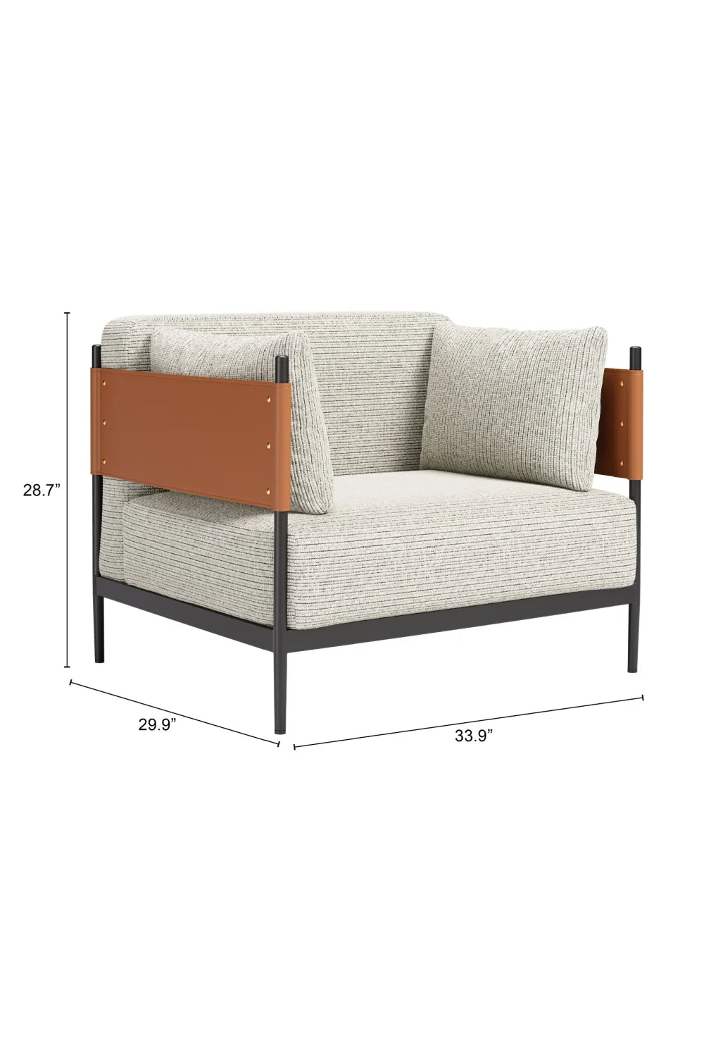 Luxury Ribbed Fabric Lounge Chair Modern Italian Style for Villa