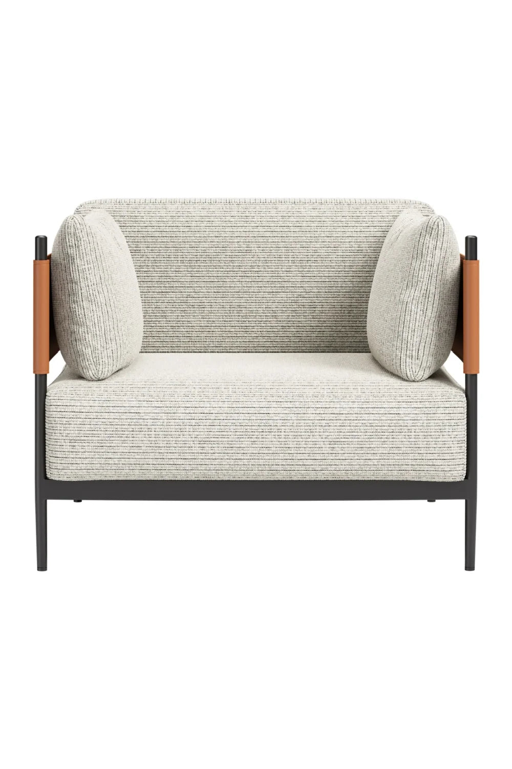 Luxury Ribbed Fabric Lounge Chair Modern Italian Style for Villa