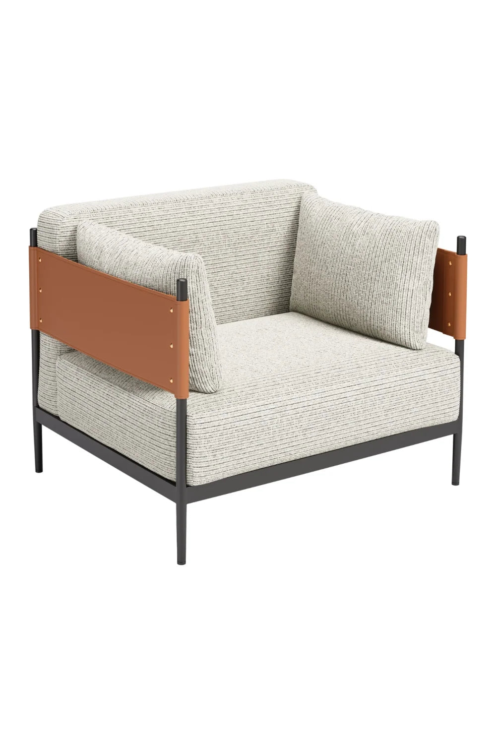 Luxury Ribbed Fabric Lounge Chair Modern Italian Style for Villa