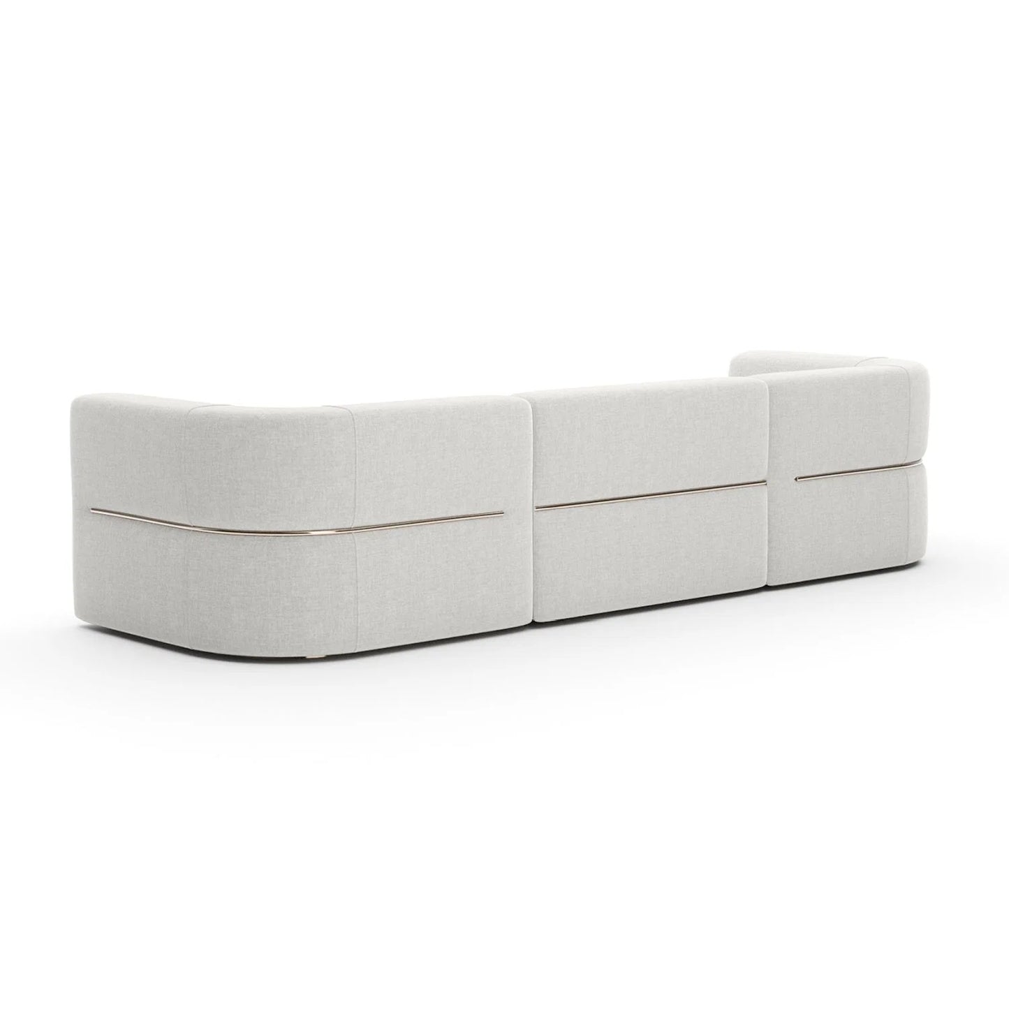 Luxury Ribbed Linen Sectional Sofa Modern Italian Style for Villa