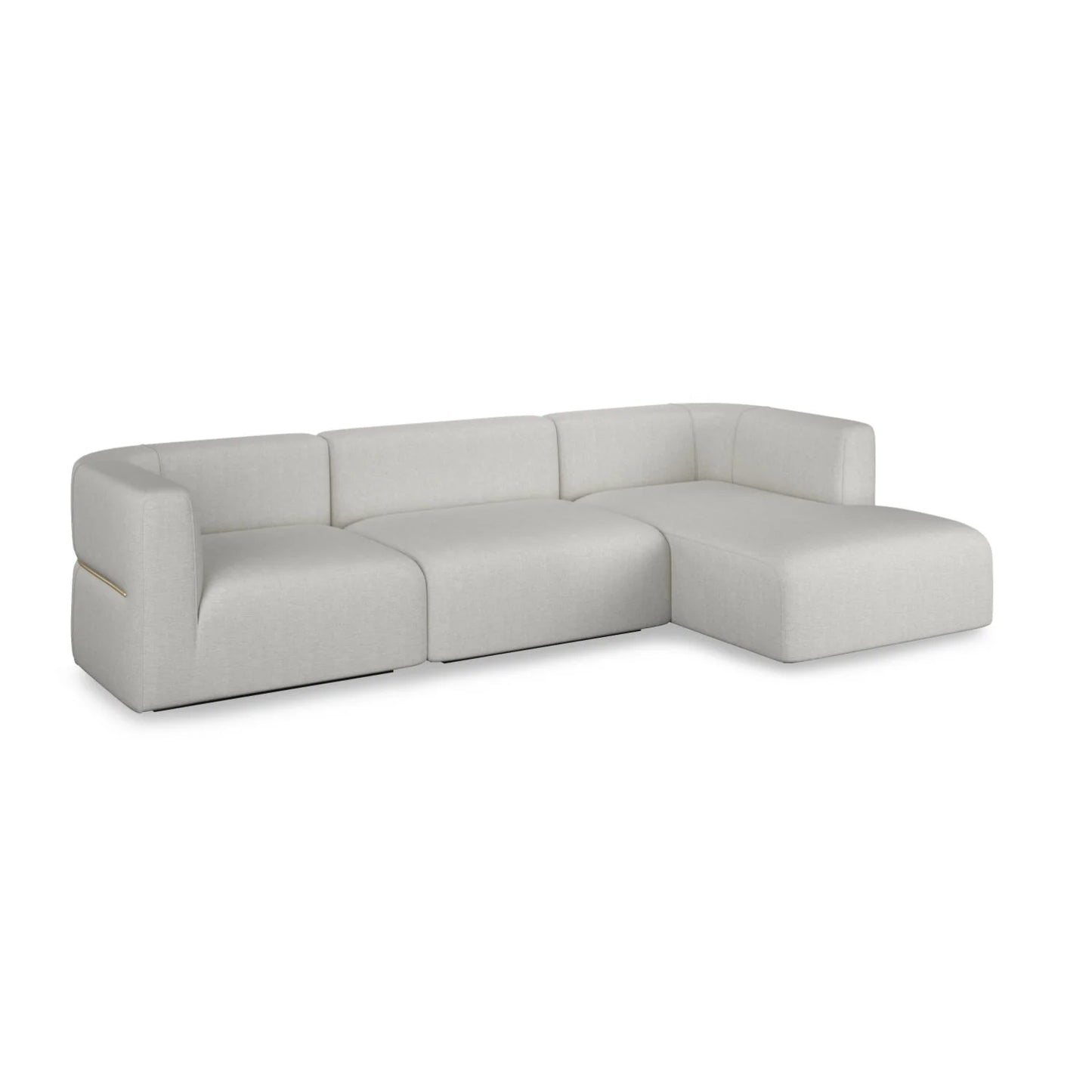 Luxury Ribbed Linen Sectional Sofa Modern Italian Style for Villa