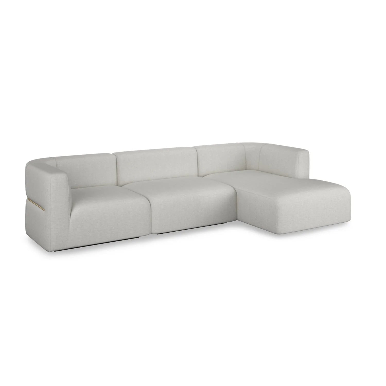 Luxury Ribbed Linen Sectional Sofa Modern Italian Style for Villa