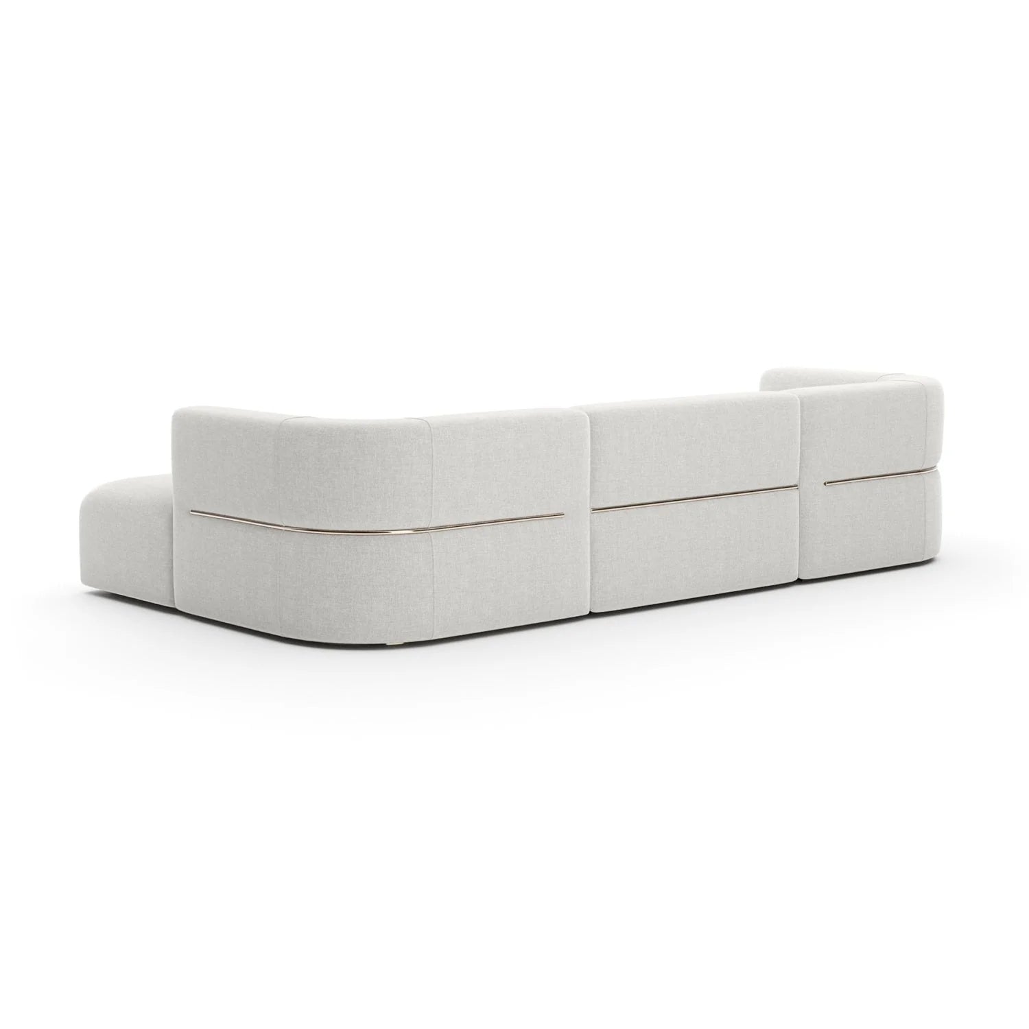 Luxury Ribbed Linen Sectional Sofa Modern Italian Style for Villa
