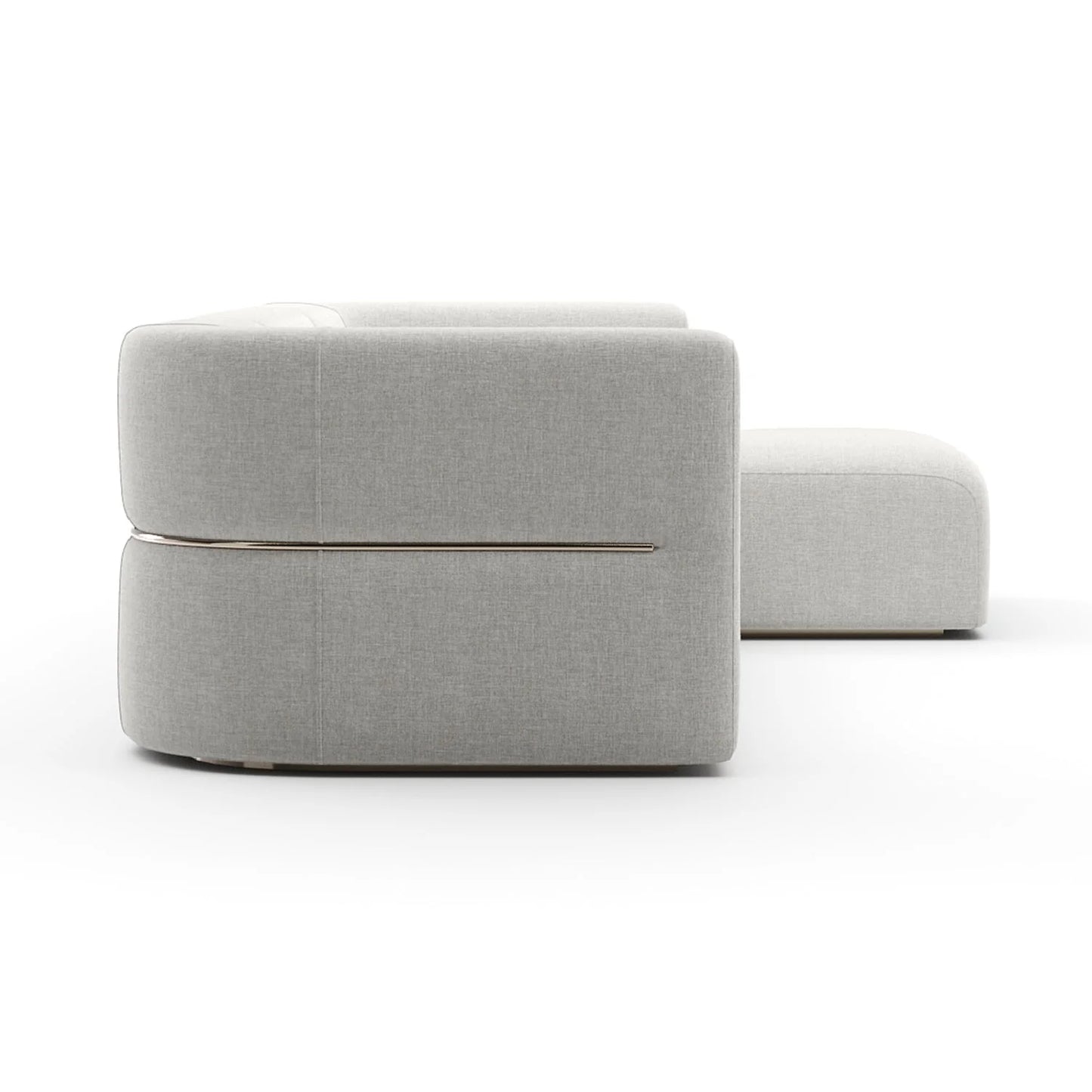 Luxury Ribbed Linen Sectional Sofa Modern Italian Style for Villa