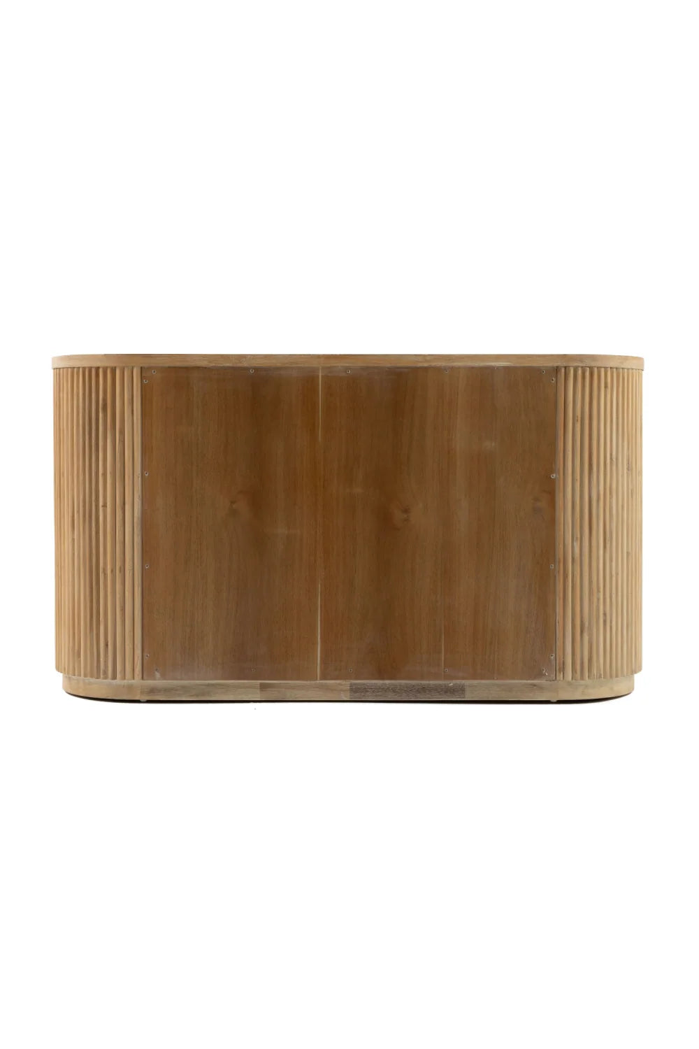 Luxury Ribbed Natural Acacia 2-Door Sideboard European Style for Villa