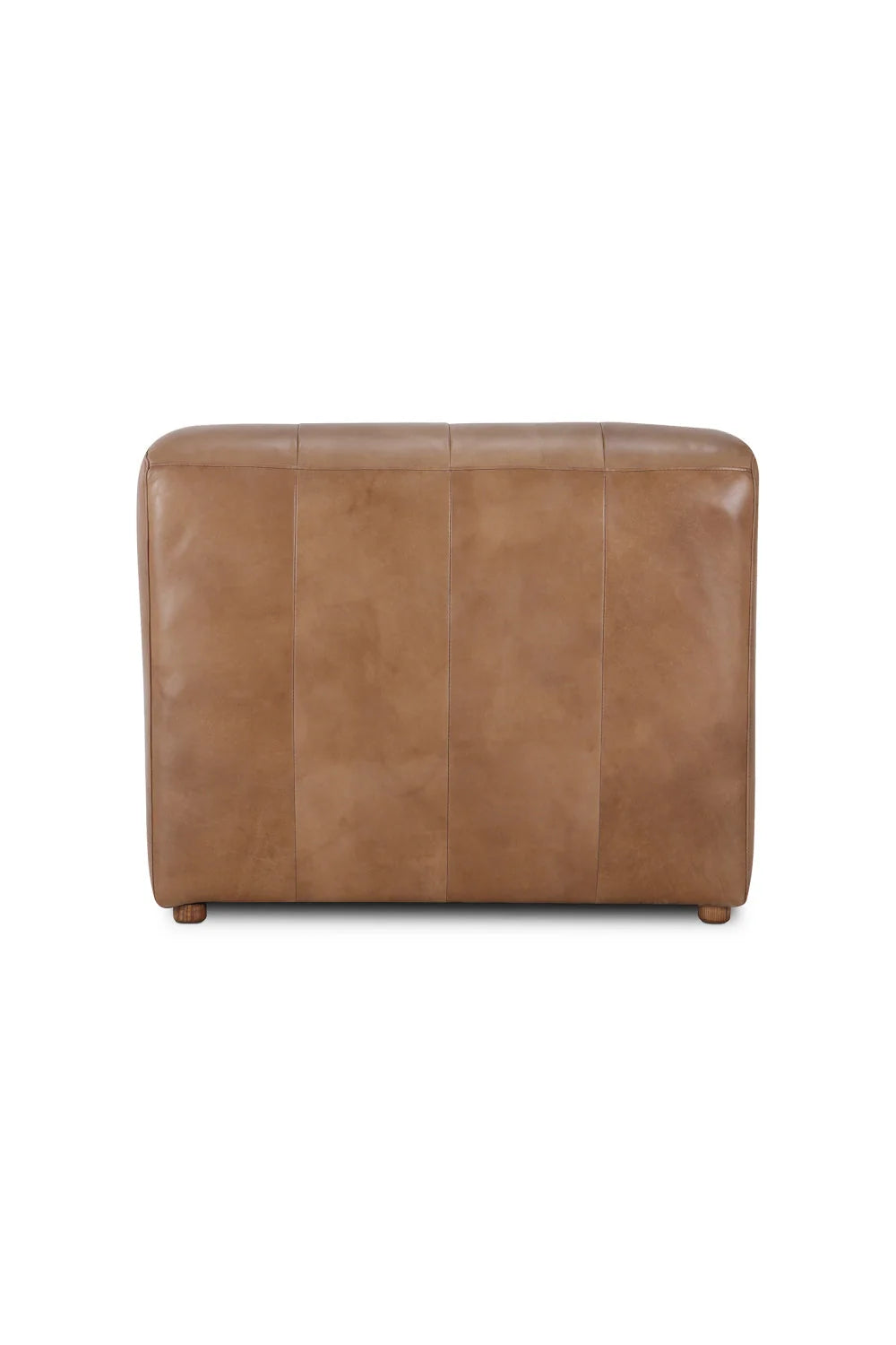 Luxury Ribbed Tan Leather Chaise Lounge Modern Italian Style for Villa