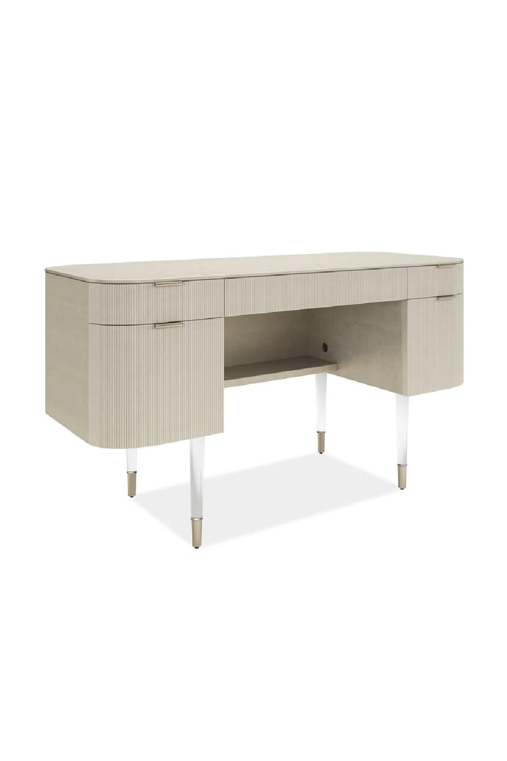 Luxury Ridged 2-Drawer Modern Desk European Style for Villa