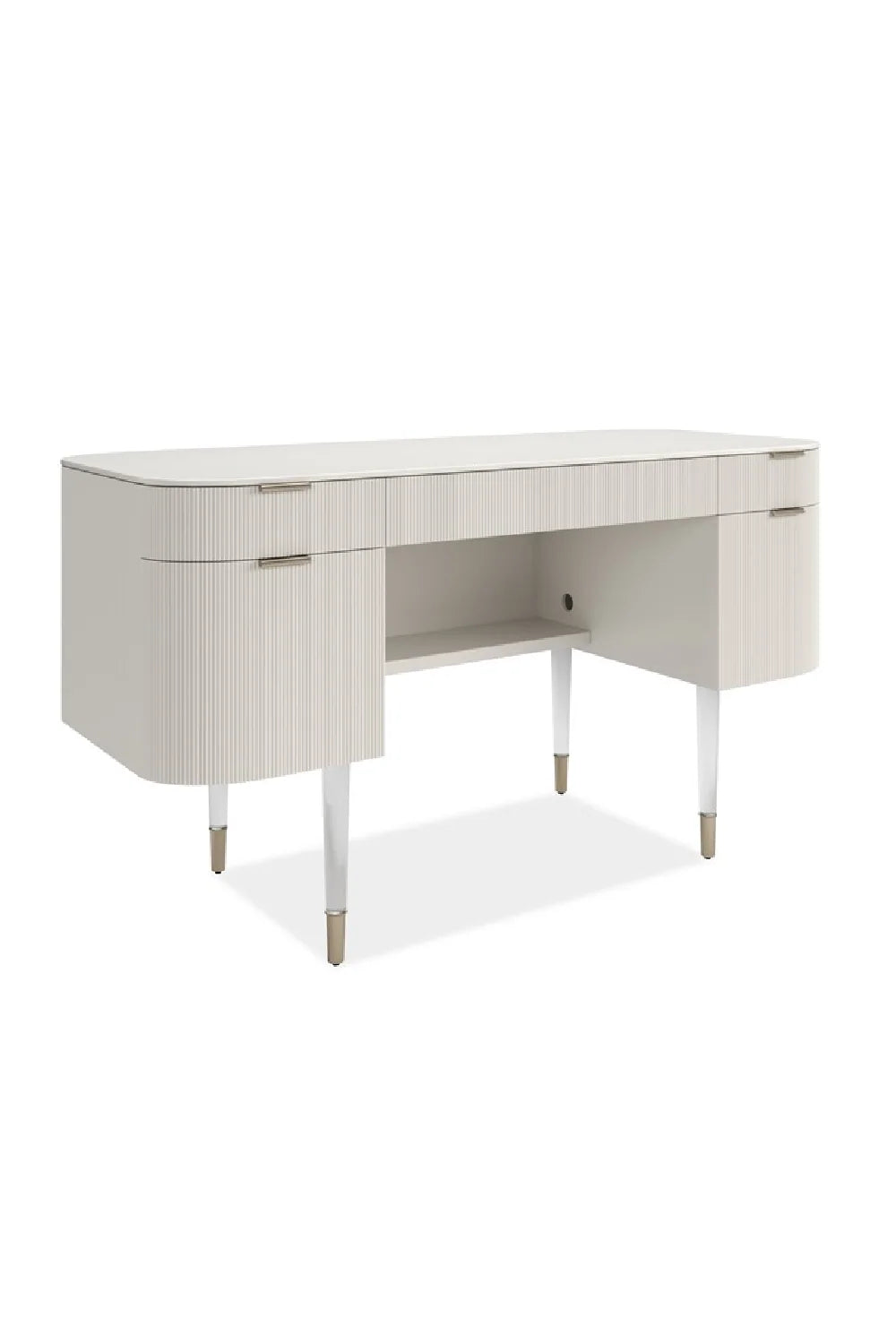 Luxury Ridged 2-Drawer Modern Desk European Style for Villa