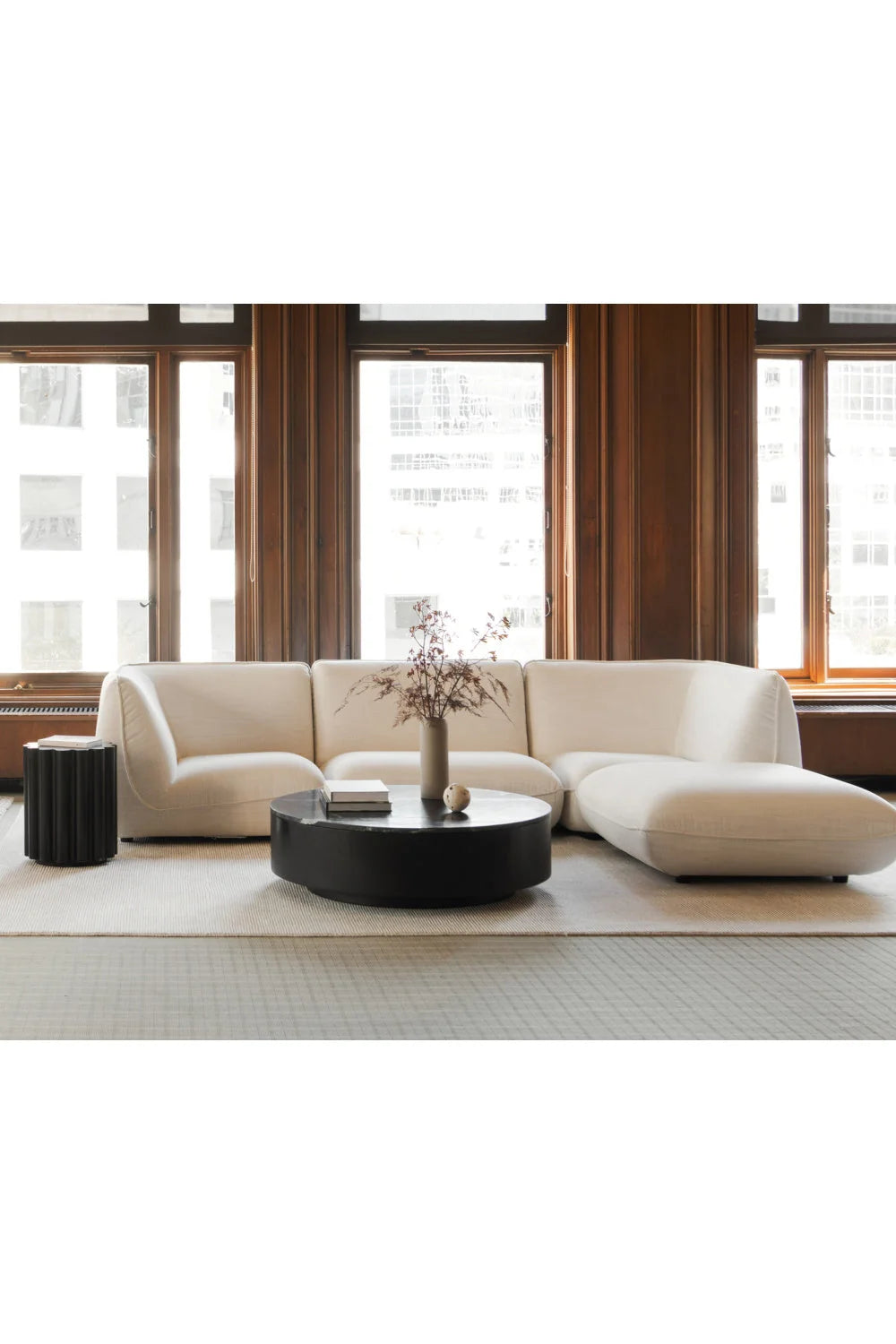 Luxury Ritual Black Marble Coffee Table Modern Italian Style for Villa
