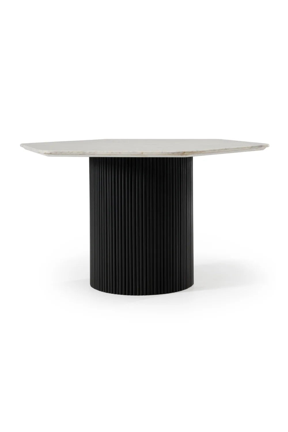 Luxury Rivas White Marble Hexagonal Dining Table Modern Italian Style for Villa