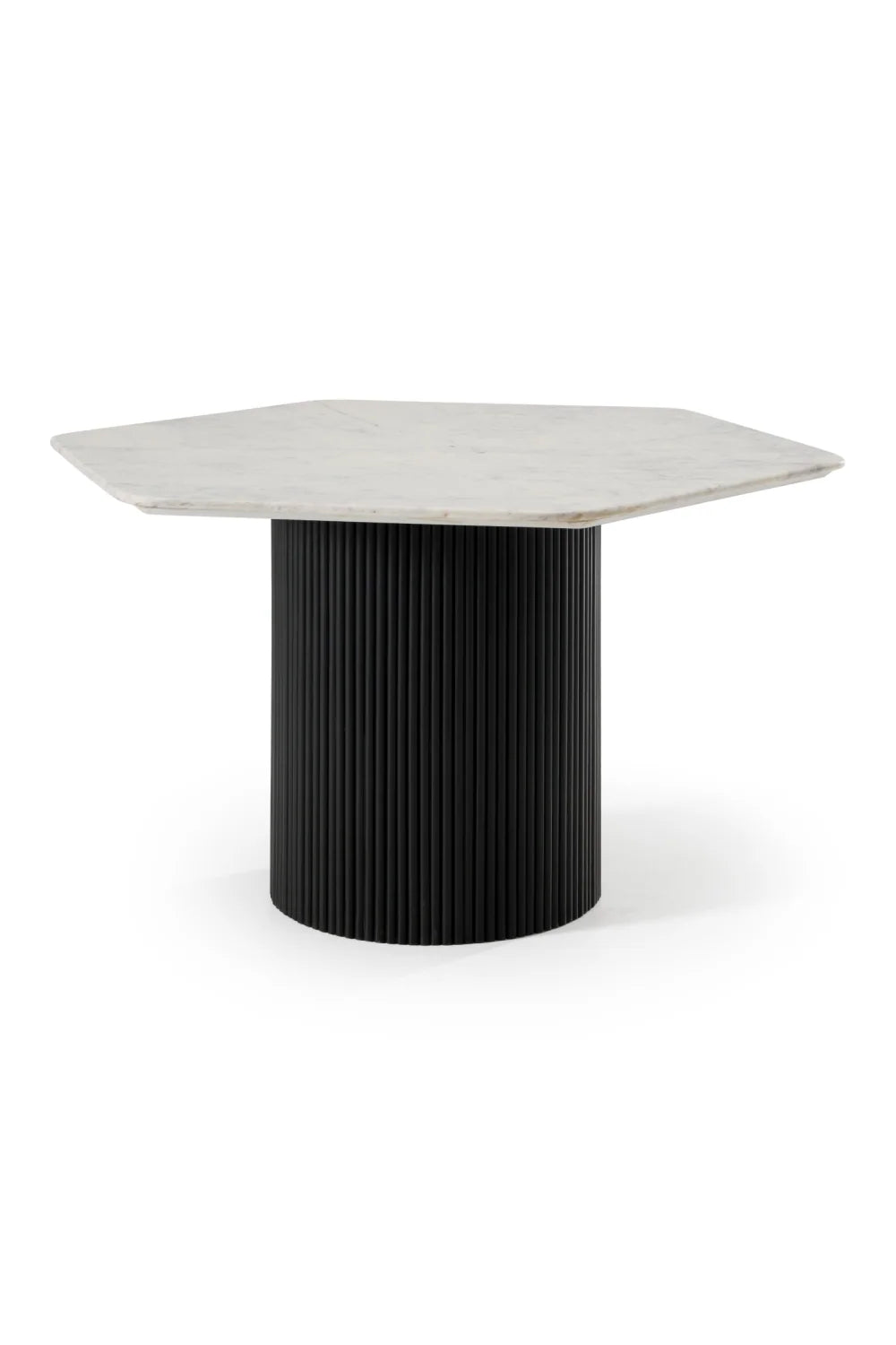 Luxury Rivas White Marble Hexagonal Dining Table Modern Italian Style for Villa