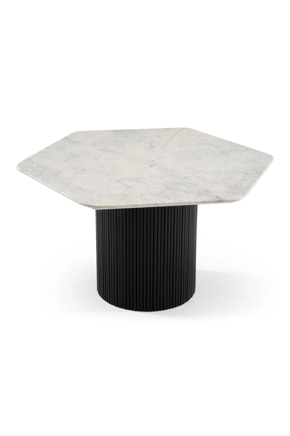 Luxury Rivas White Marble Hexagonal Dining Table Modern Italian Style for Villa