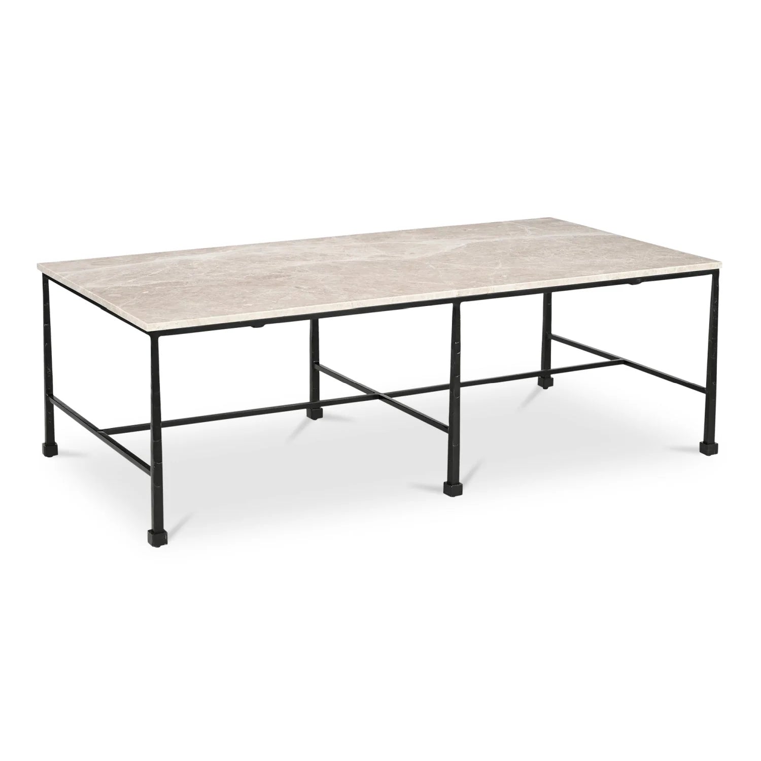 Luxury River Botticino Marble Coffee Table Modern Italian Style for Villa