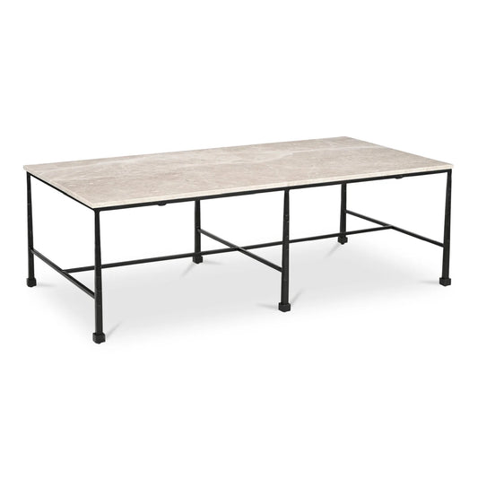 Luxury River Botticino Marble Coffee Table Modern Italian Style for Villa