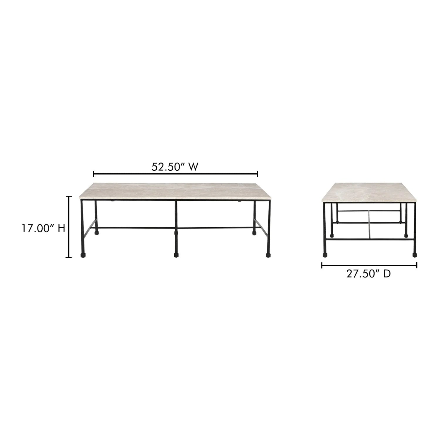 Luxury River Botticino Marble Coffee Table Modern Italian Style for Villa