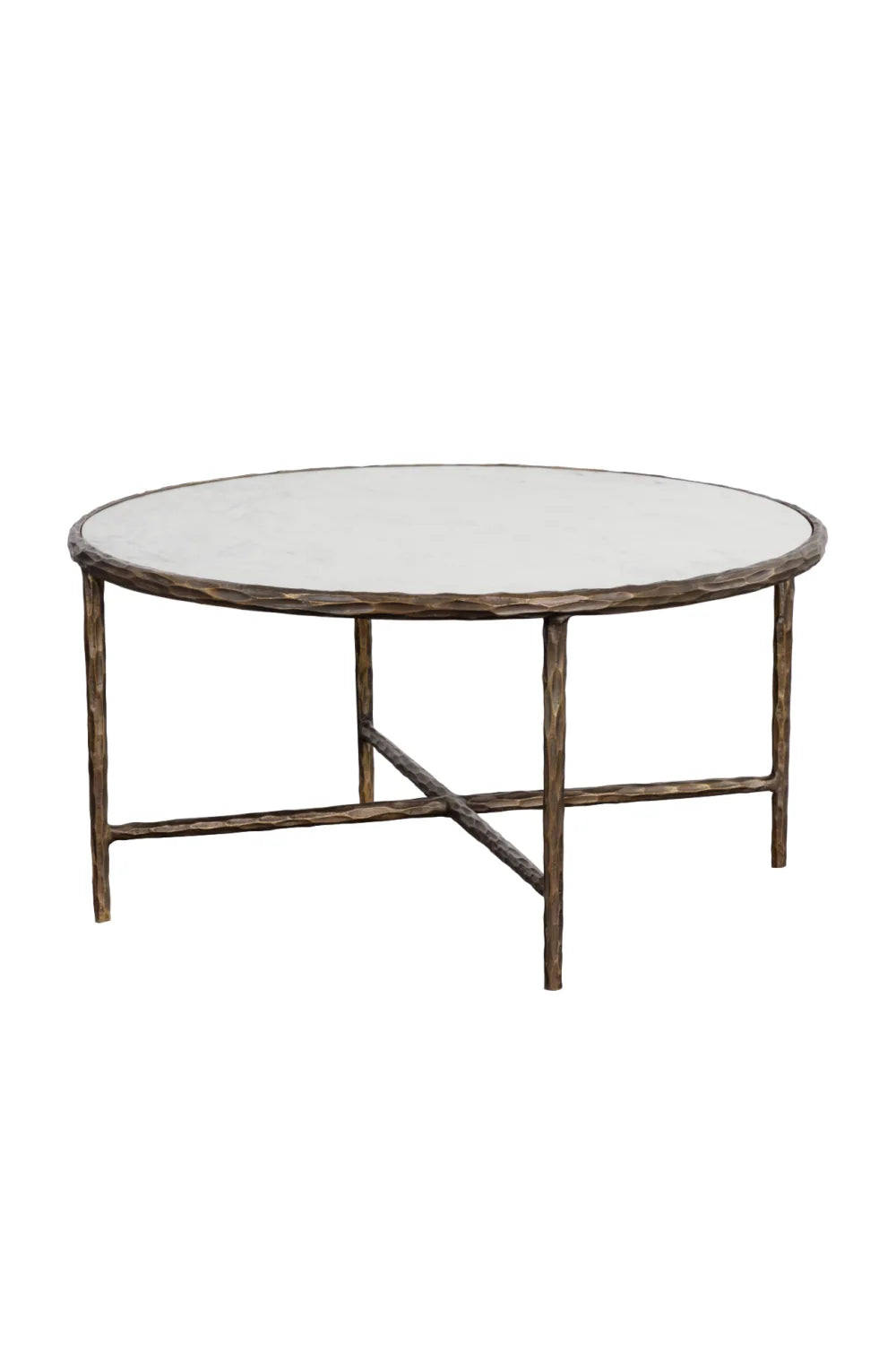 Luxury Riyaz Brass Framed Marble Coffee Table Modern Italian Style for Villa
