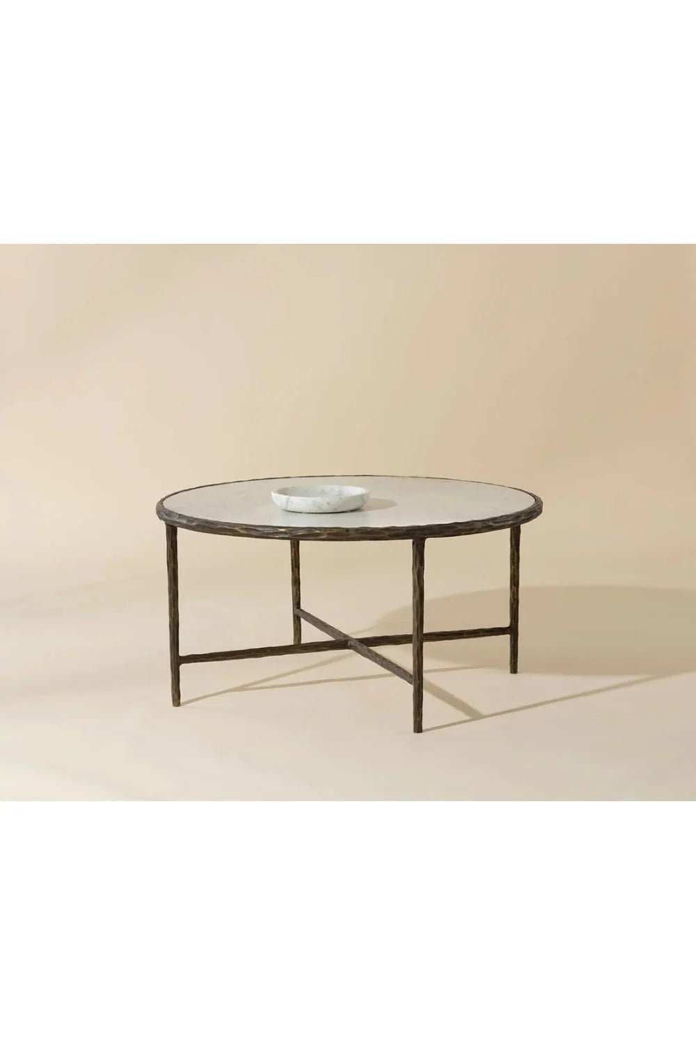 Luxury Riyaz Brass Framed Marble Coffee Table Modern Italian Style for Villa