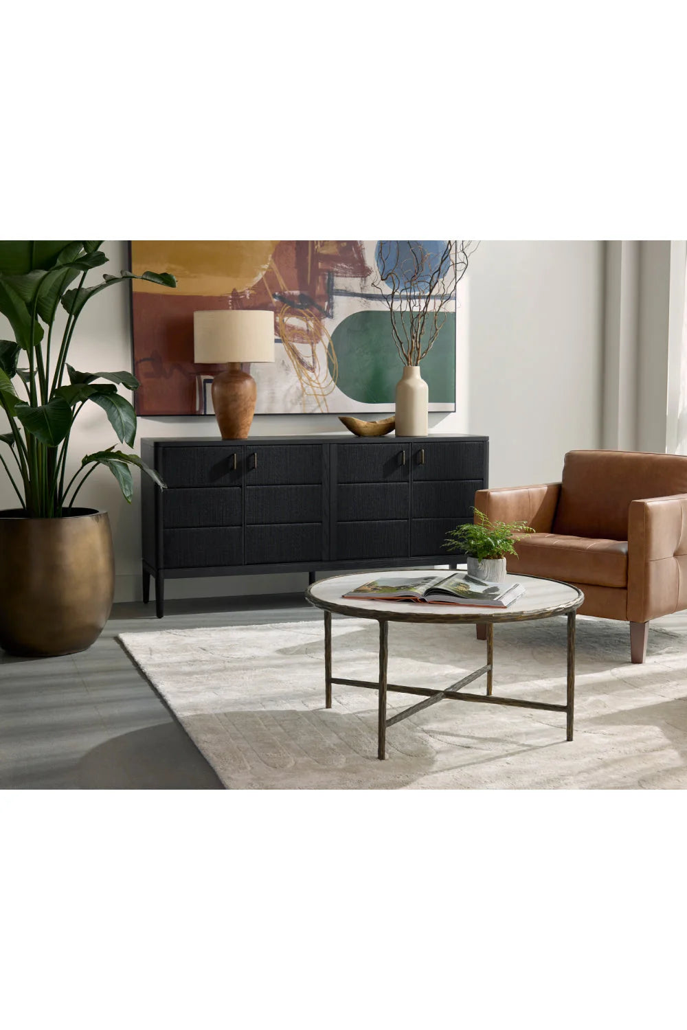 Luxury Riyaz Brass Framed Marble Coffee Table Modern Italian Style for Villa