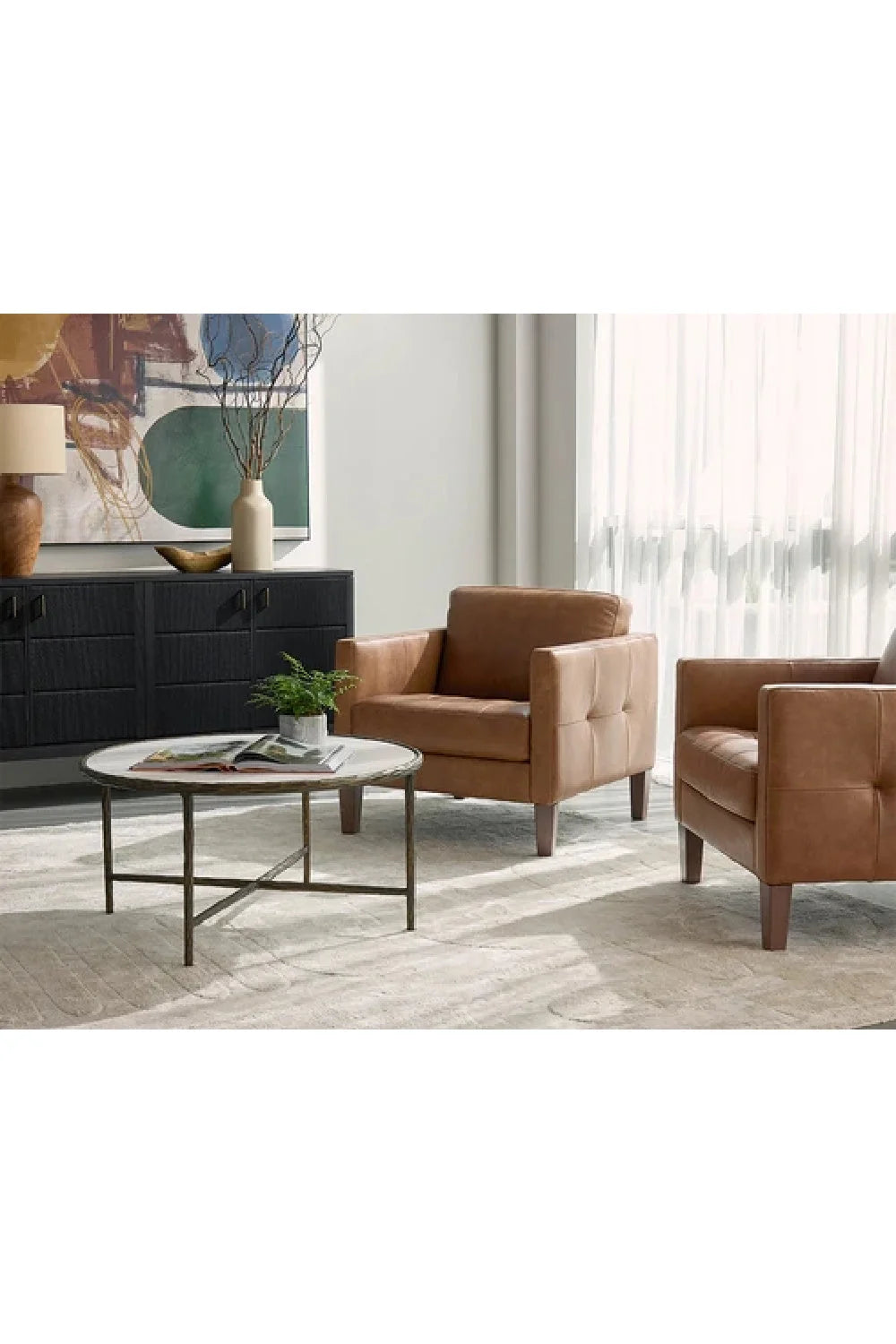 Luxury Riyaz Brass Framed Marble Coffee Table Modern Italian Style for Villa