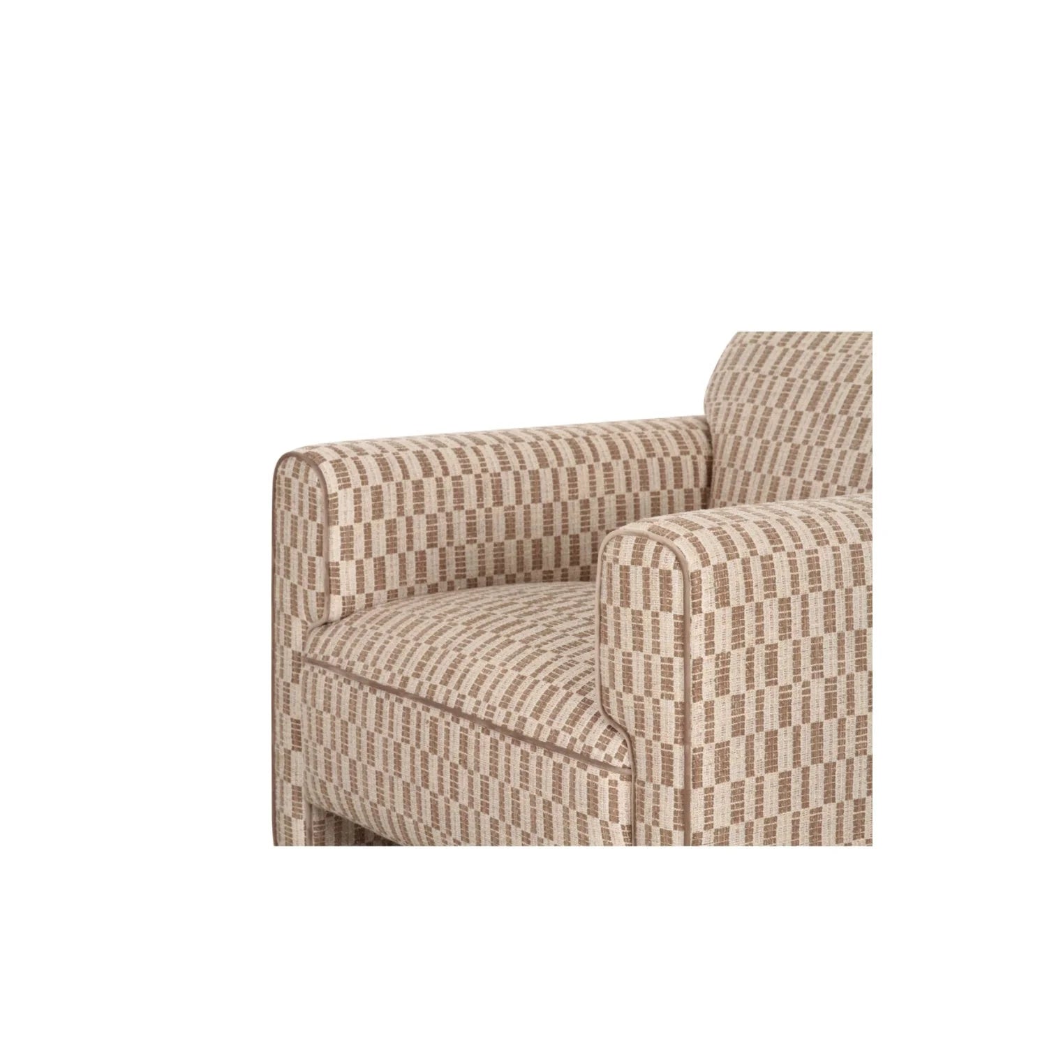 Luxury Rolled-Arm Accent Chair Modern Italian Style for Villa