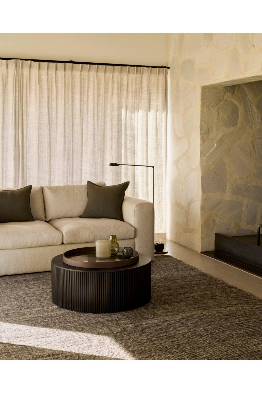 Luxury Roller Max Round Wood Storage Coffee Table Modern Italian Style for Villa