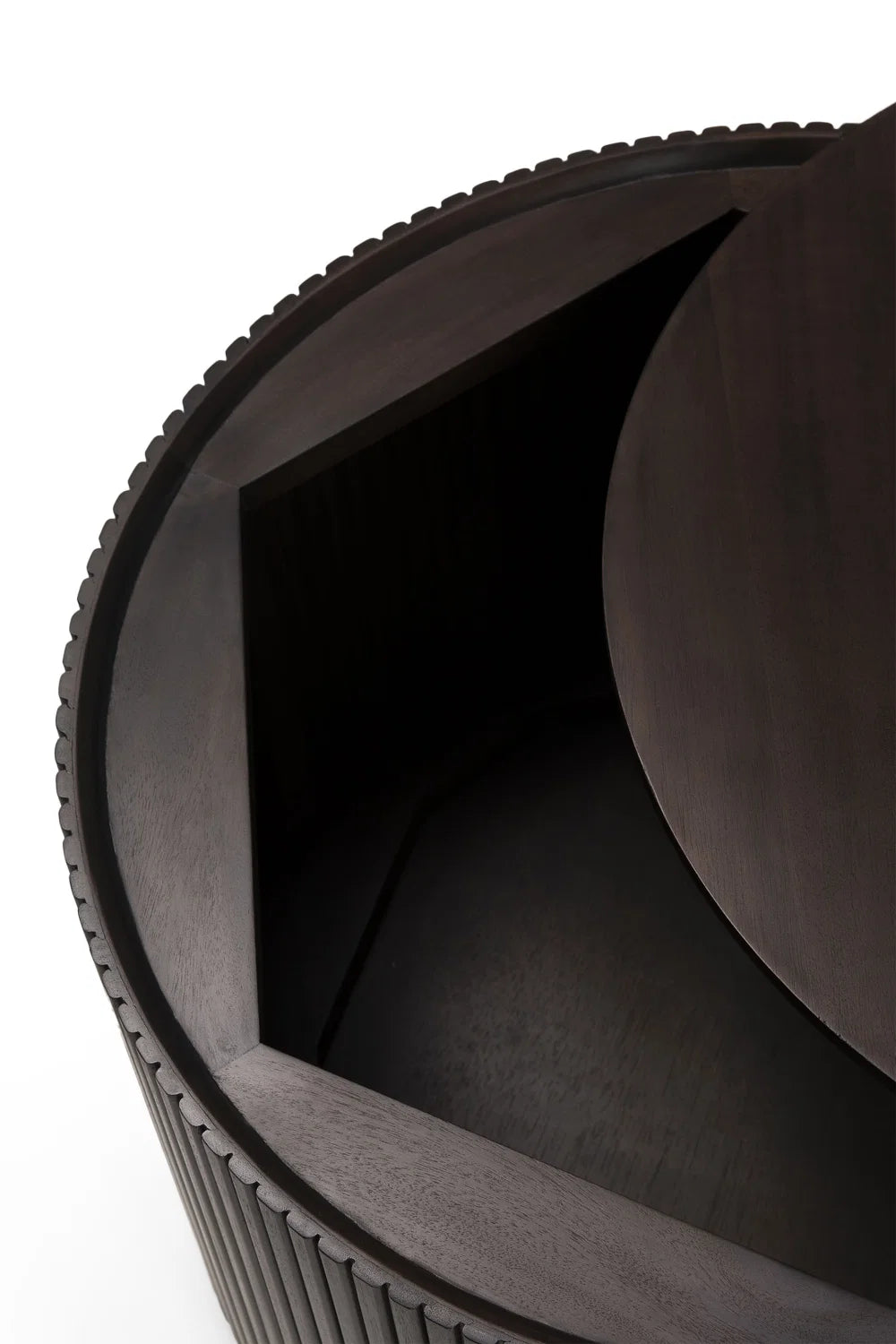 Luxury Roller Max Round Wood Storage Coffee Table Modern Italian Style for Villa
